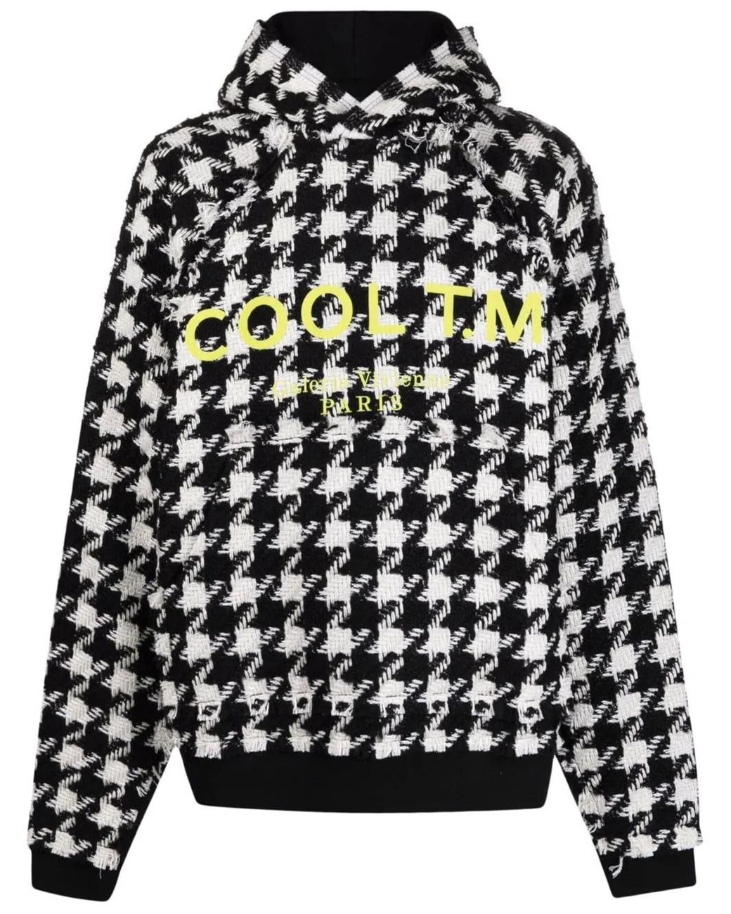 COOL T.M Black Houndstooth Hoodie for men
