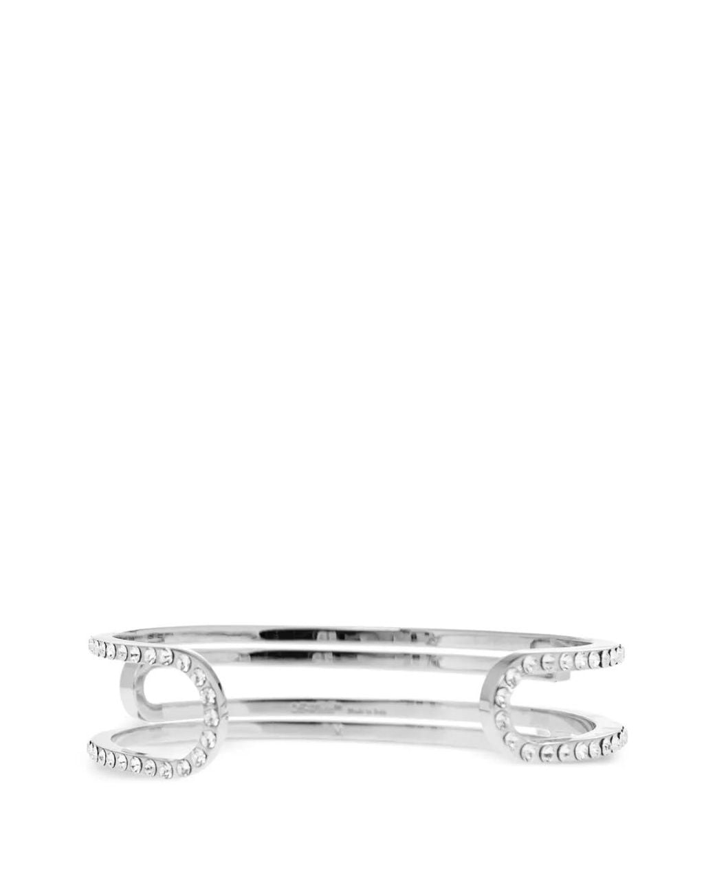 Off-White c/o Virgil Abloh White Crystal-Embellished Cut-Out Bracelet
