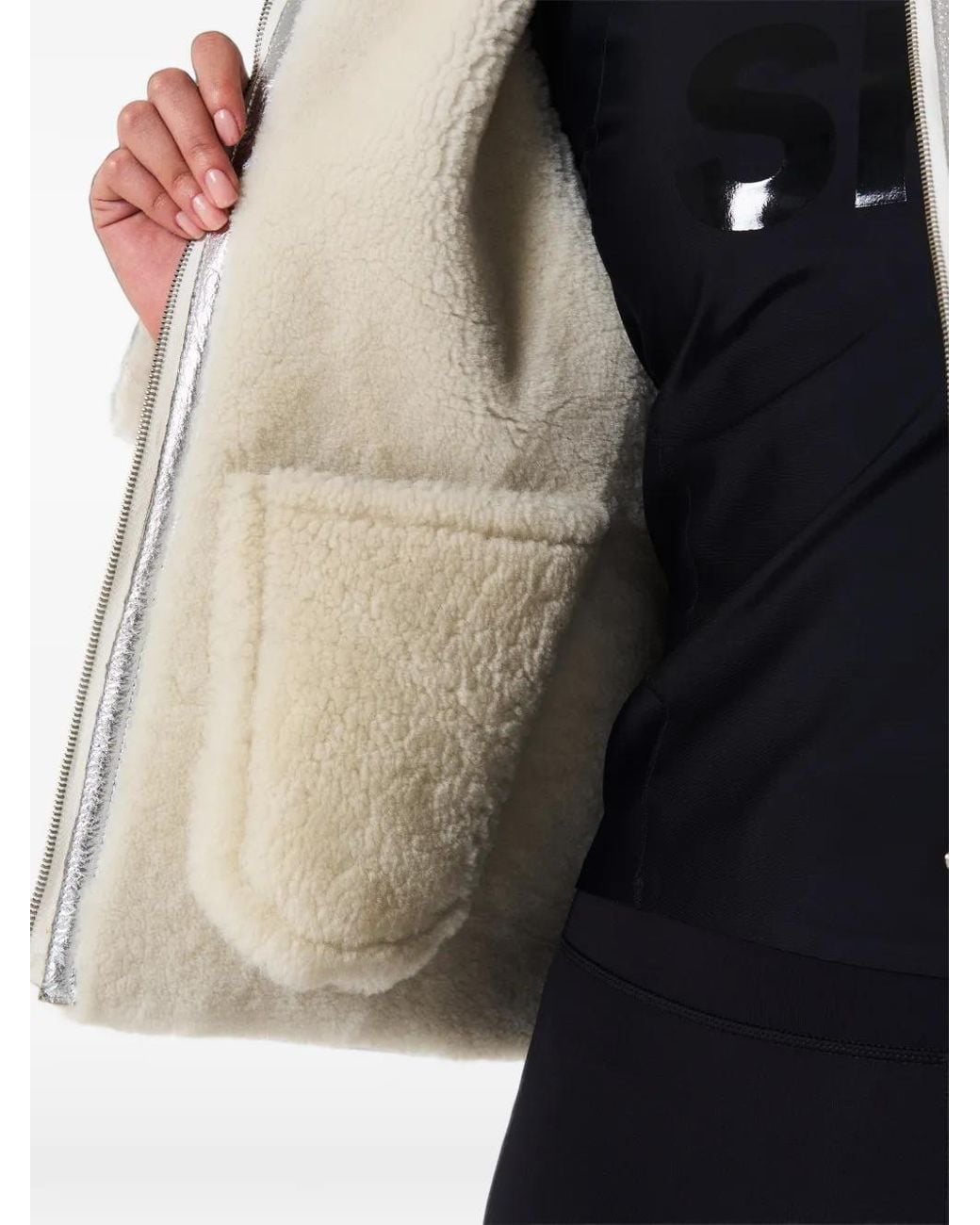 Perfect Moment Gray Sloan Metallic Leather Jacket