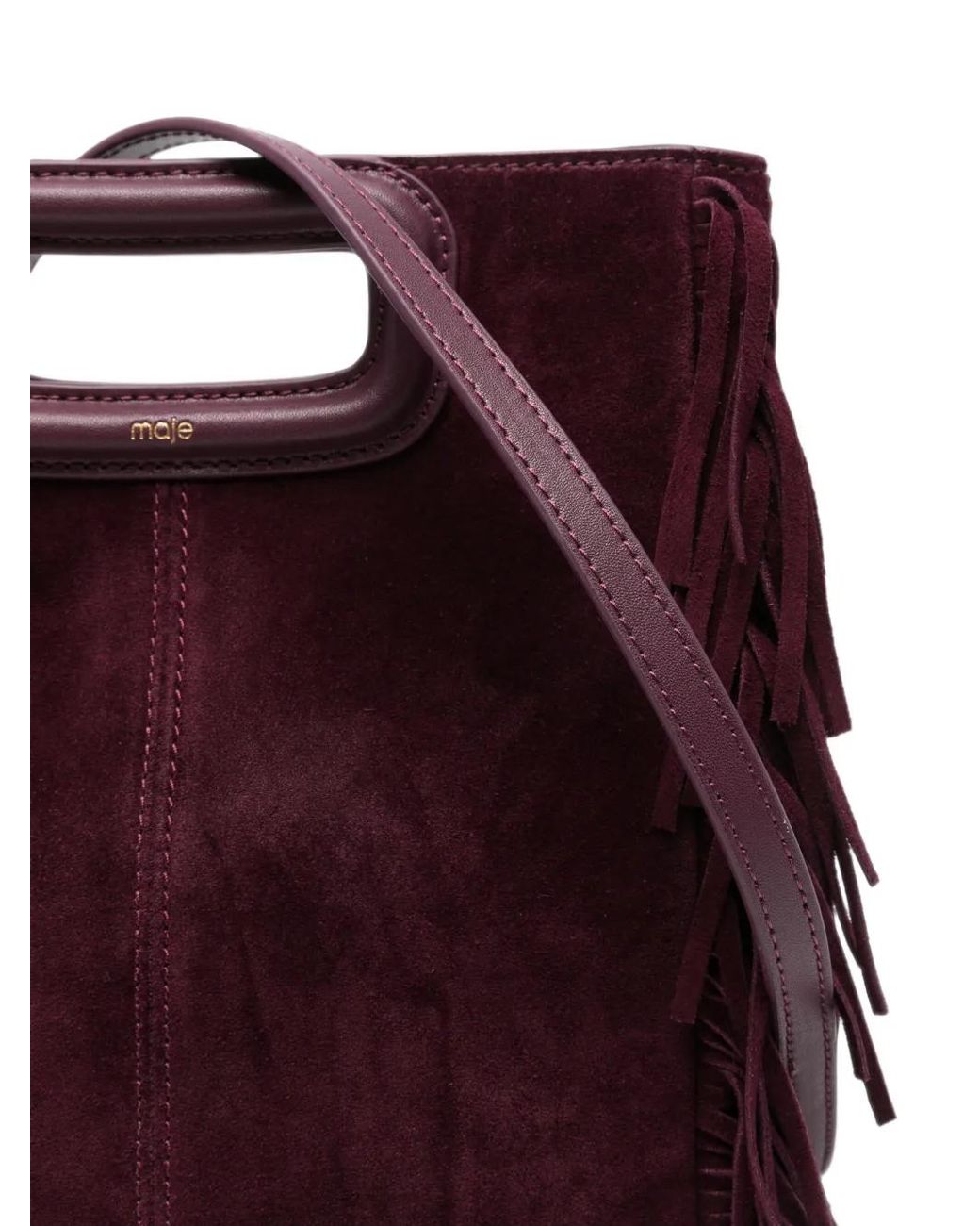 Maje Purple Sac À Main Médium À Franges