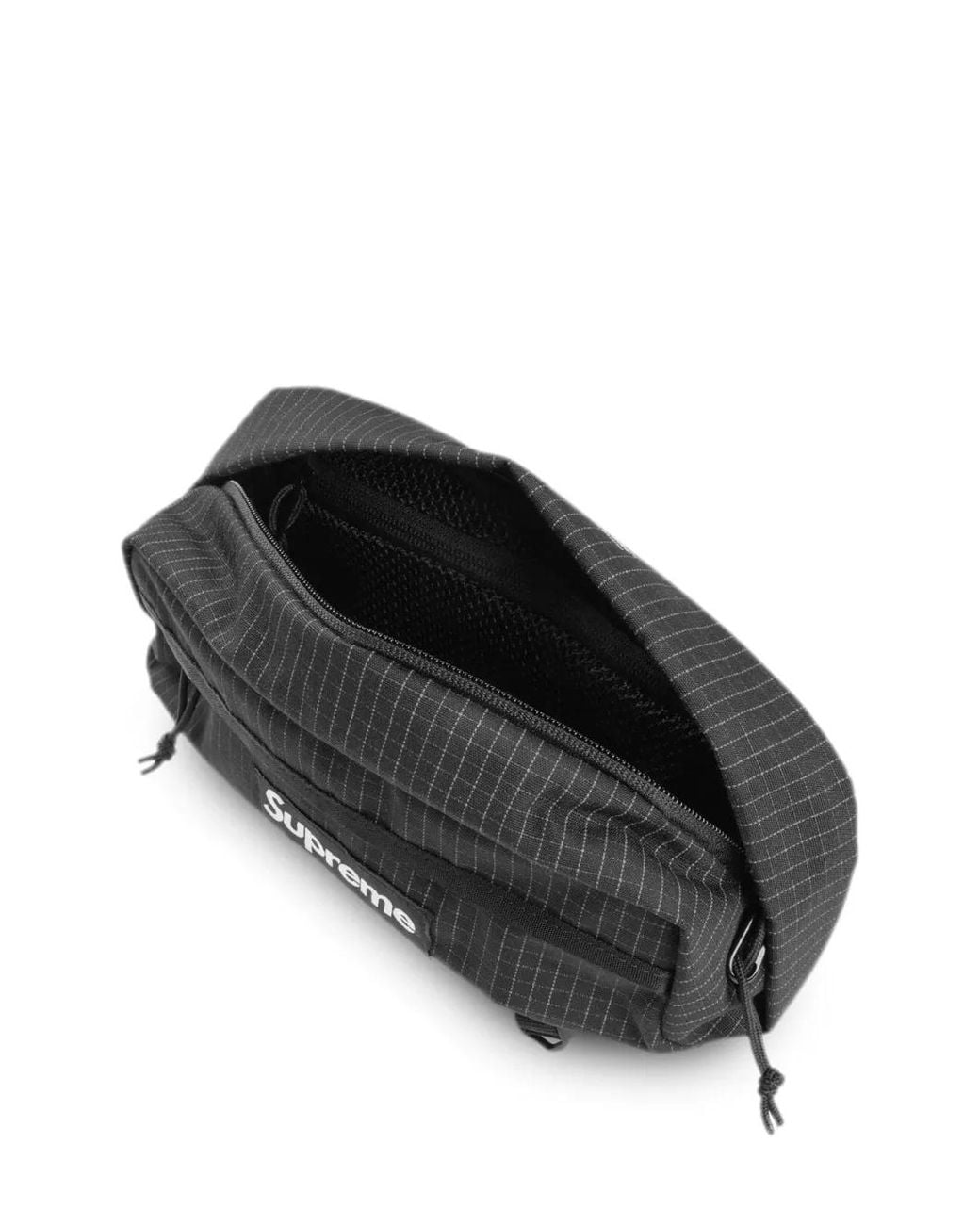 Supreme Black Logo-Appliqué Belt Bag