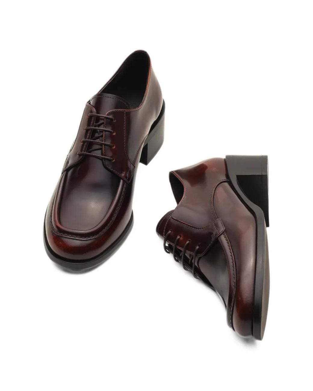 Church's Brown Seraphine Polished Fumé Leather Lace-Up Shoes