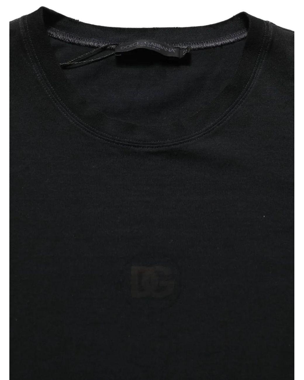 Dolce & Gabbana Black Dg Logo-Print T-Shirt for men