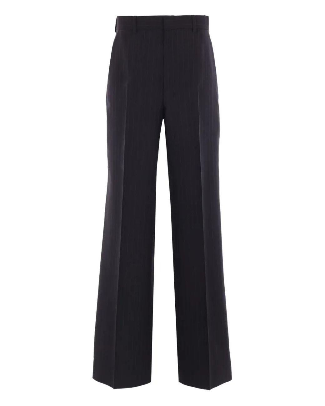 Gucci Blue Pinstripe Wool Jacquard Trousers