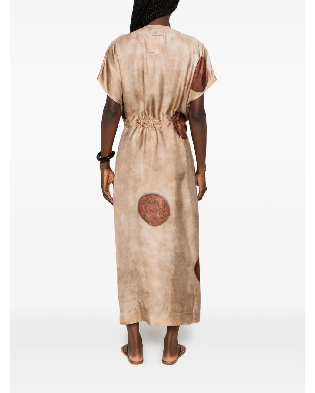 Uma Wang Natural Acre Drawstring-Waist Maxi Dress