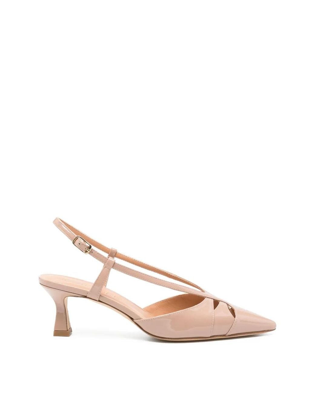 Julie Dee Pink Cut-Out Slingback Heeled Pumps