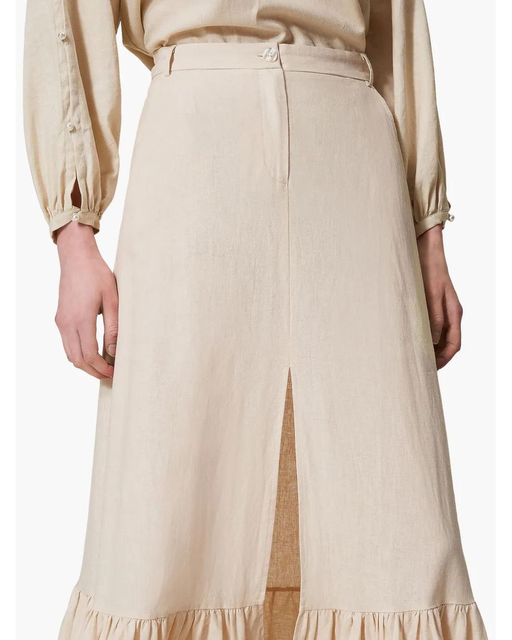 Twinset Natural Woven Maxi Skirt