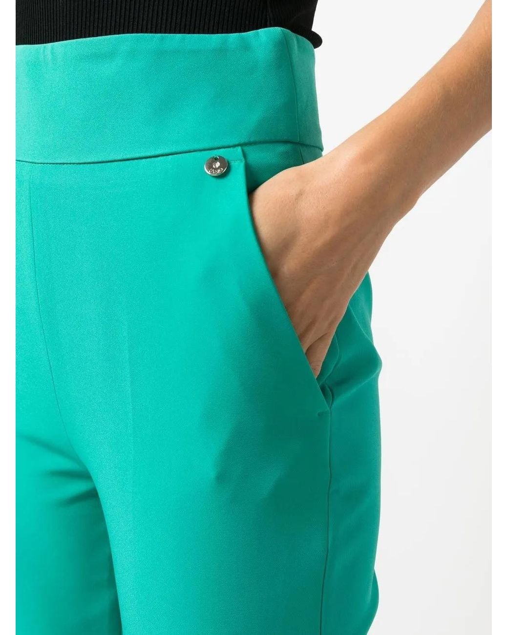 Liu Jo Blue Cropped Tailored Trousers