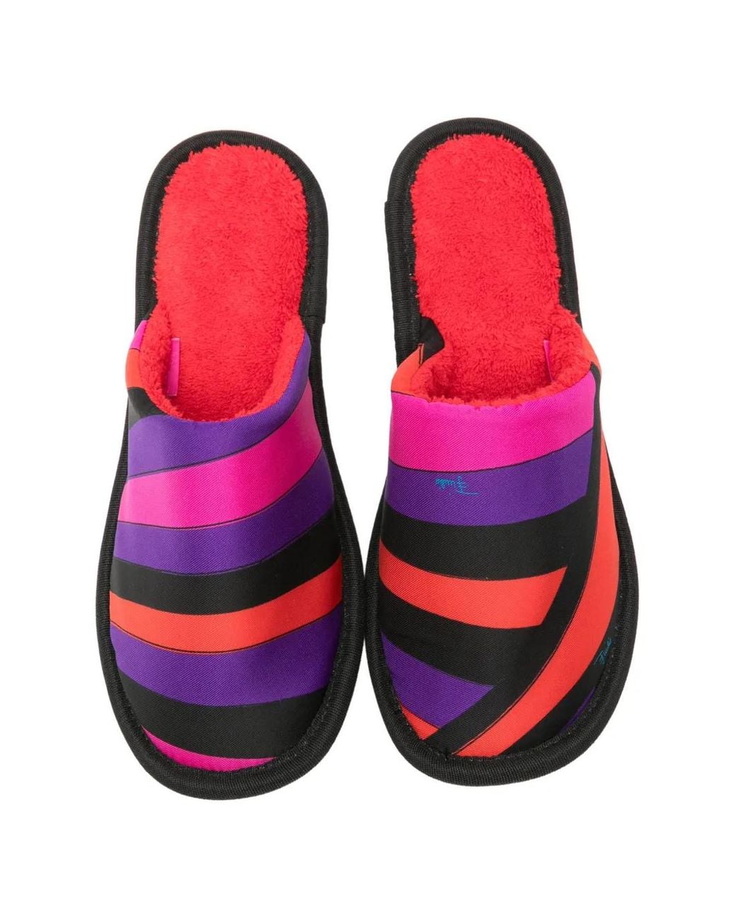 Emilio Pucci Purple Gestreifte Slipper