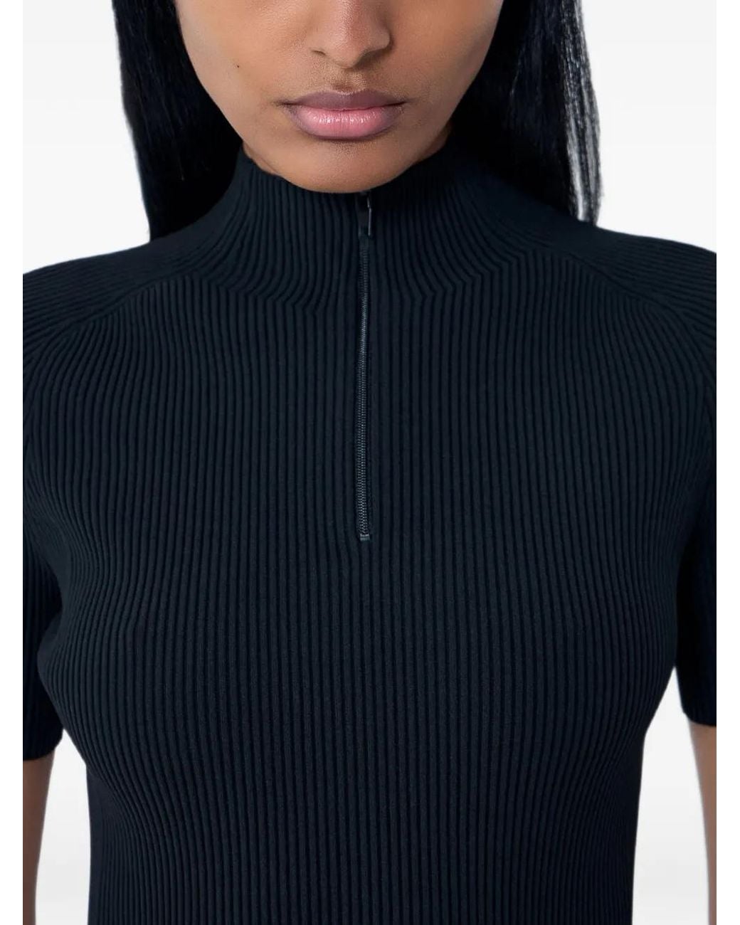 Alexander Wang Black Alexanderwang. T Alexander Wang Ribbed Short-Sleeve Dress