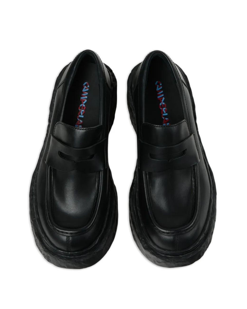 CAMPERLAB Black Mocassins Plateforme À Entaille Penny