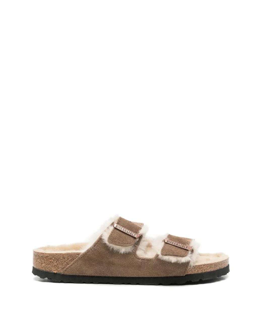 Birkenstock White Arizona Shearling-Lined Sandals