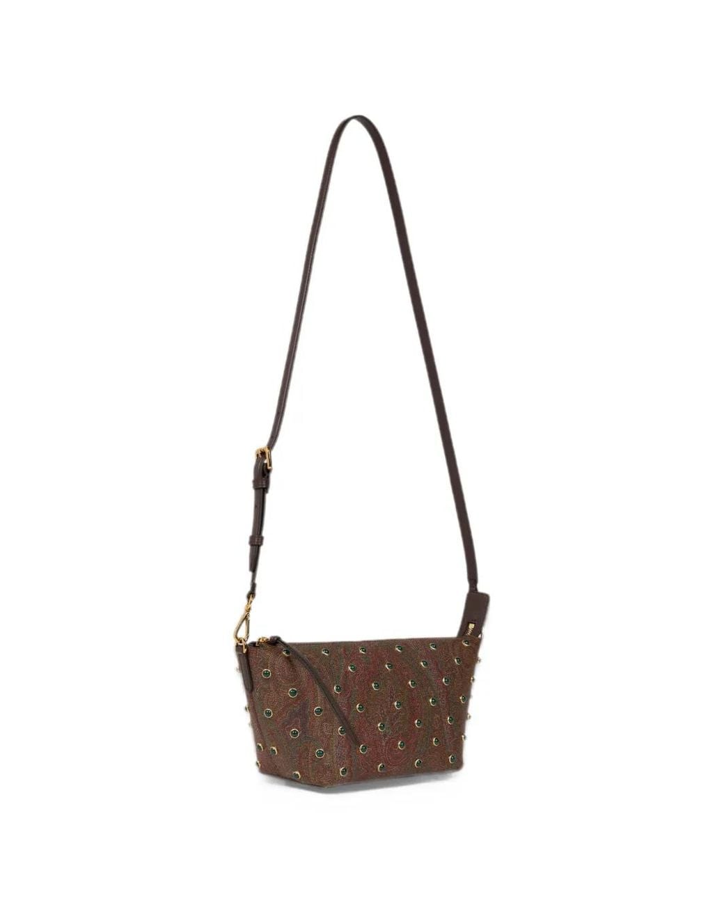 Etro Brown Essential Arnica Crossbody Bag With Studs