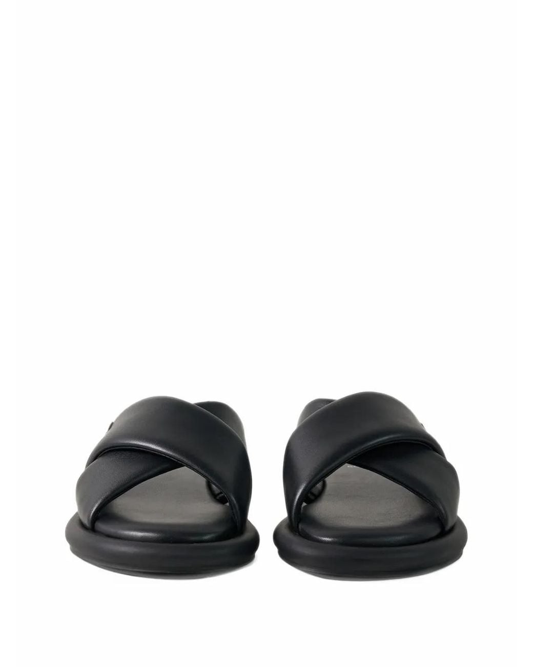 Bogner Black Portofino Crossover Leather Sandals for men