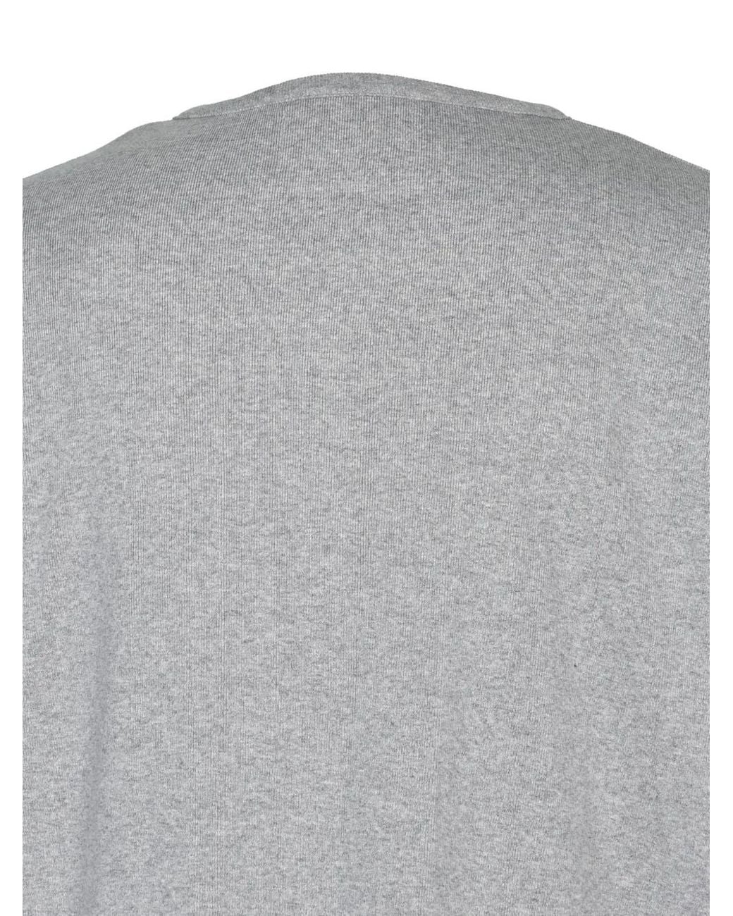 CEDARWOOD Gray Ribbed-Knit Henley T-Shirt for men