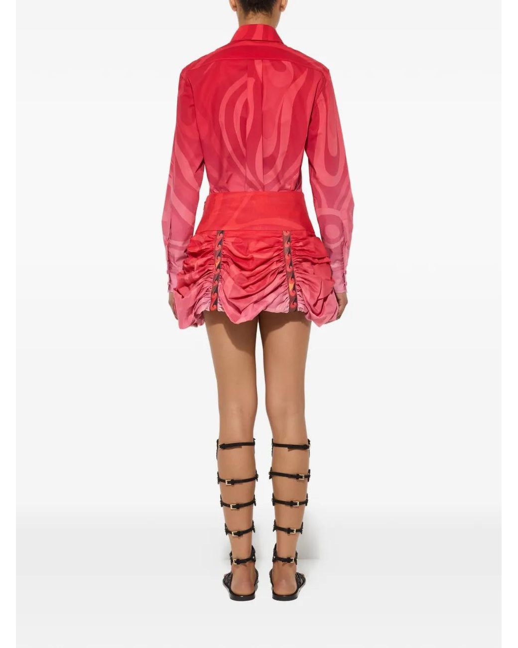 Emilio Pucci Pink Marmo Degradé-Print Popeline Shirt