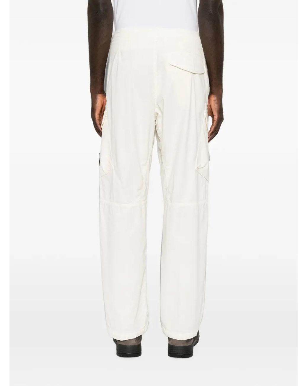 Stone Island White 3100003 Stretch Organic Cotton Twill Pants for men