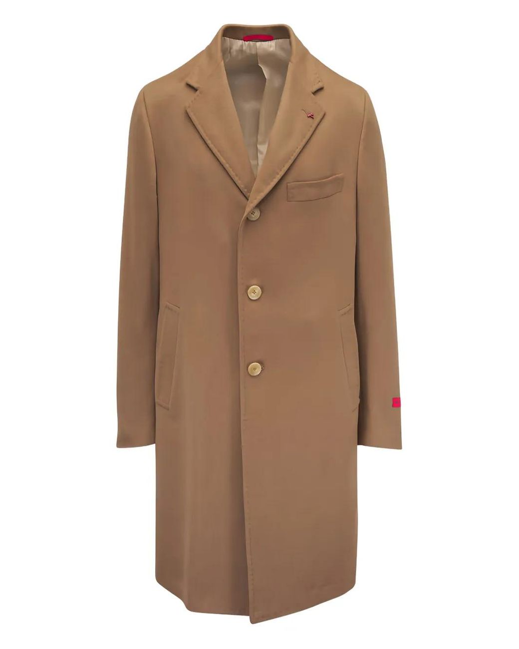 Isaia Brown Ross Button Coat for men