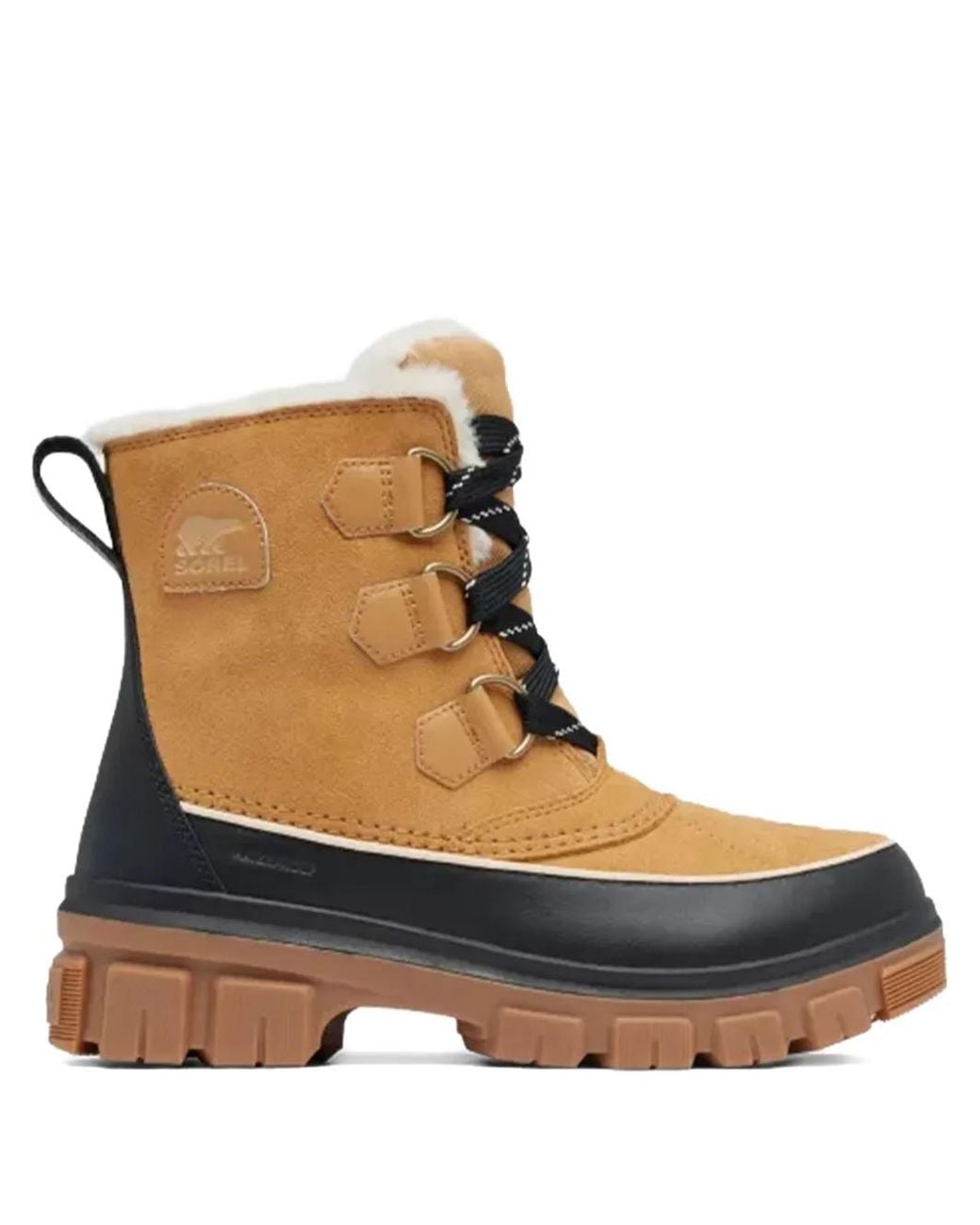 Sorel Brown Shearling Rain Boots