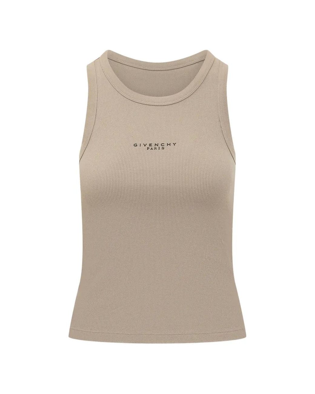 Top Slim De Algodón Con Estampado Paris Givenchy de color Natural