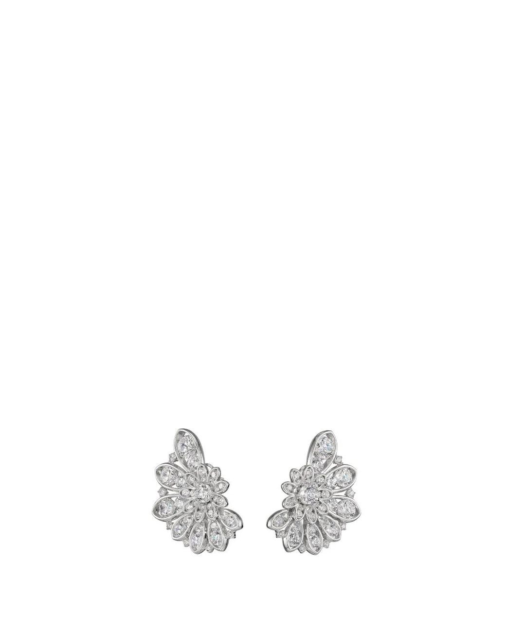 Anabela Chan White Boucles D'Oreilles Pinecone Serties De Diamants
