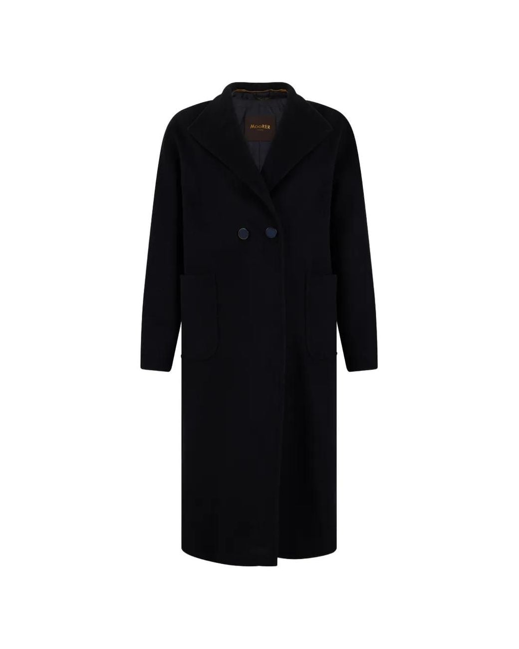 Moorer Black Teiale Double-Breasted Coat
