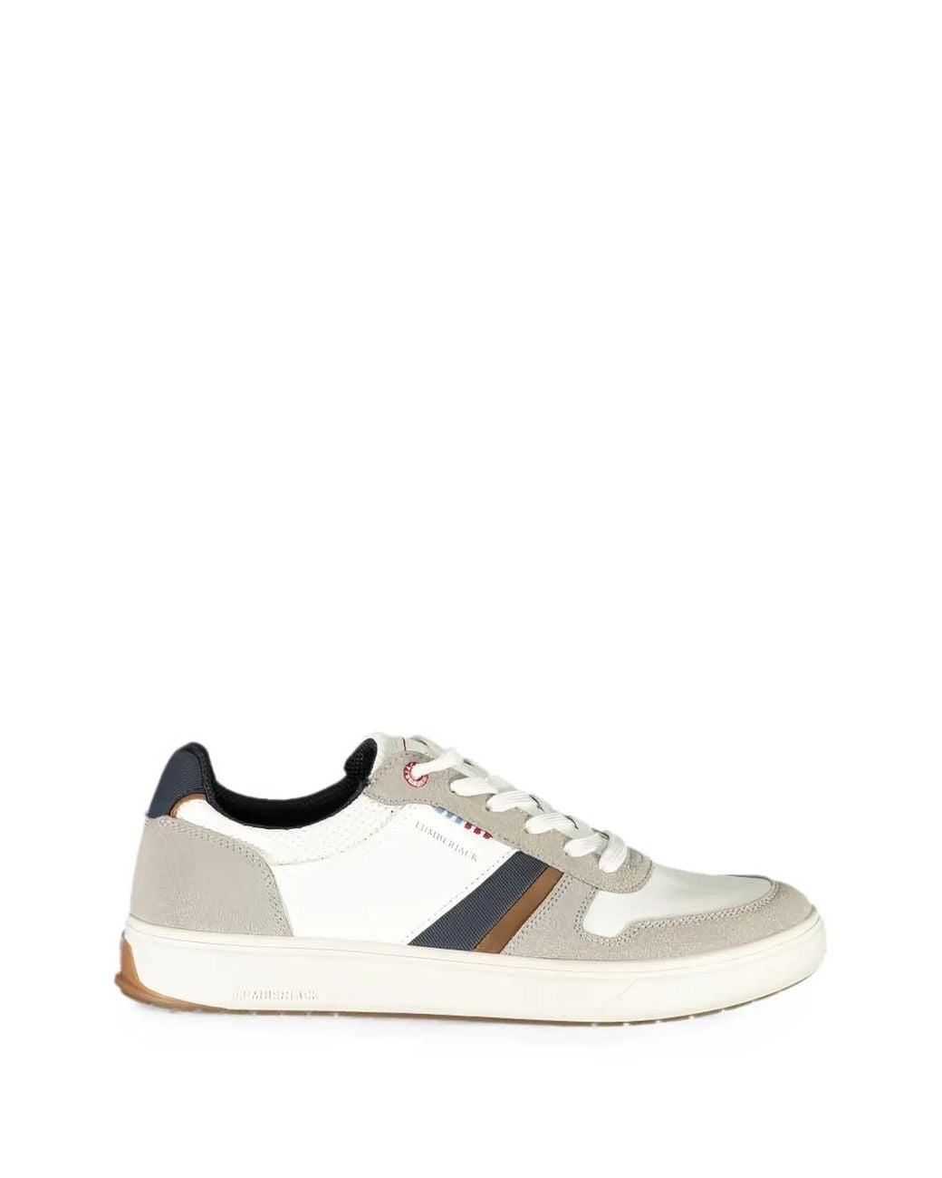 Lumberjack White Lace-Up Low-Top Sneakers for men