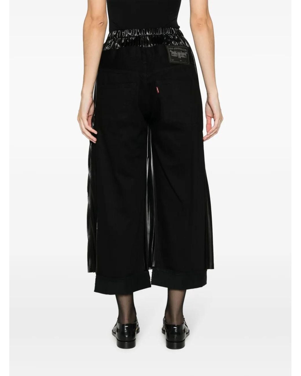 Junya Watanabe Black Pleated Layered Cropped Trousers