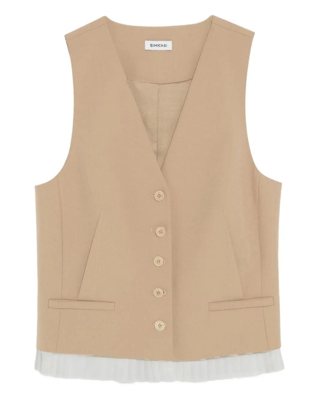 Jonathan Simkhai Natural Laiken Buttoned Vest