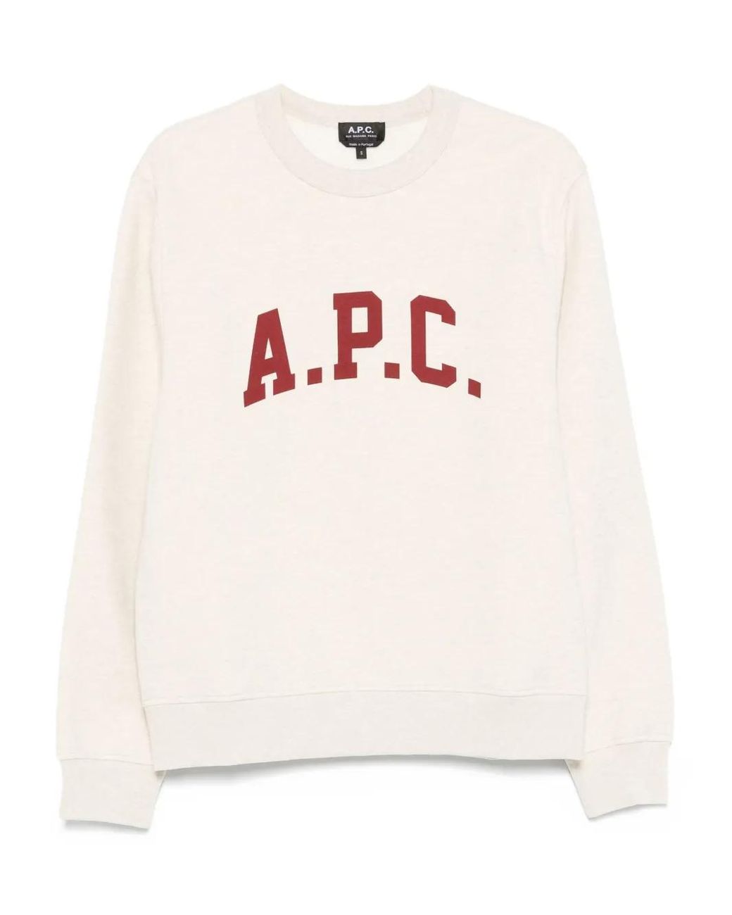 A.P.C. White Logo-Print Crew Neck Sweatshirt for men
