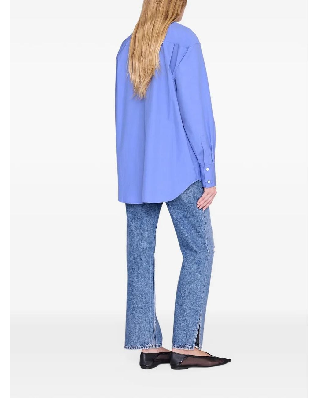 Anine Bing Blue Plaza Shirt