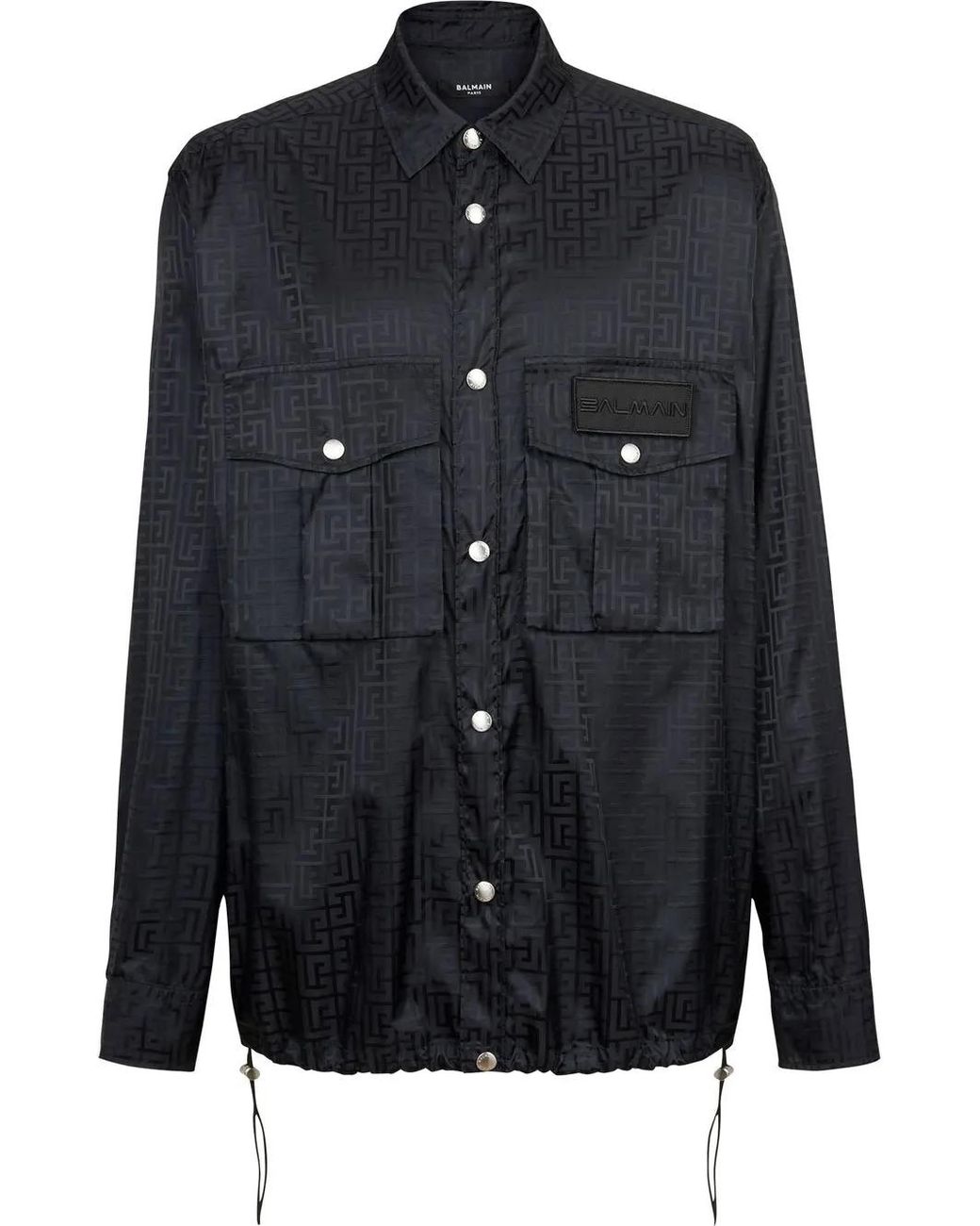 Balmain Blue Monogram Nylon Overshirt for men