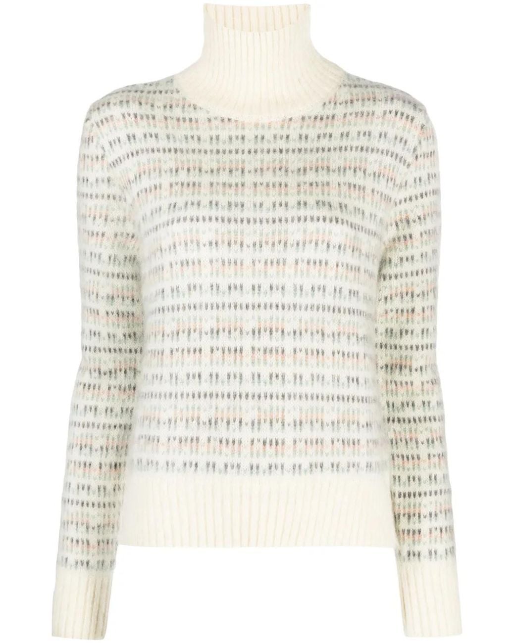 Alysi White Pullover Mit Intarsienmuster