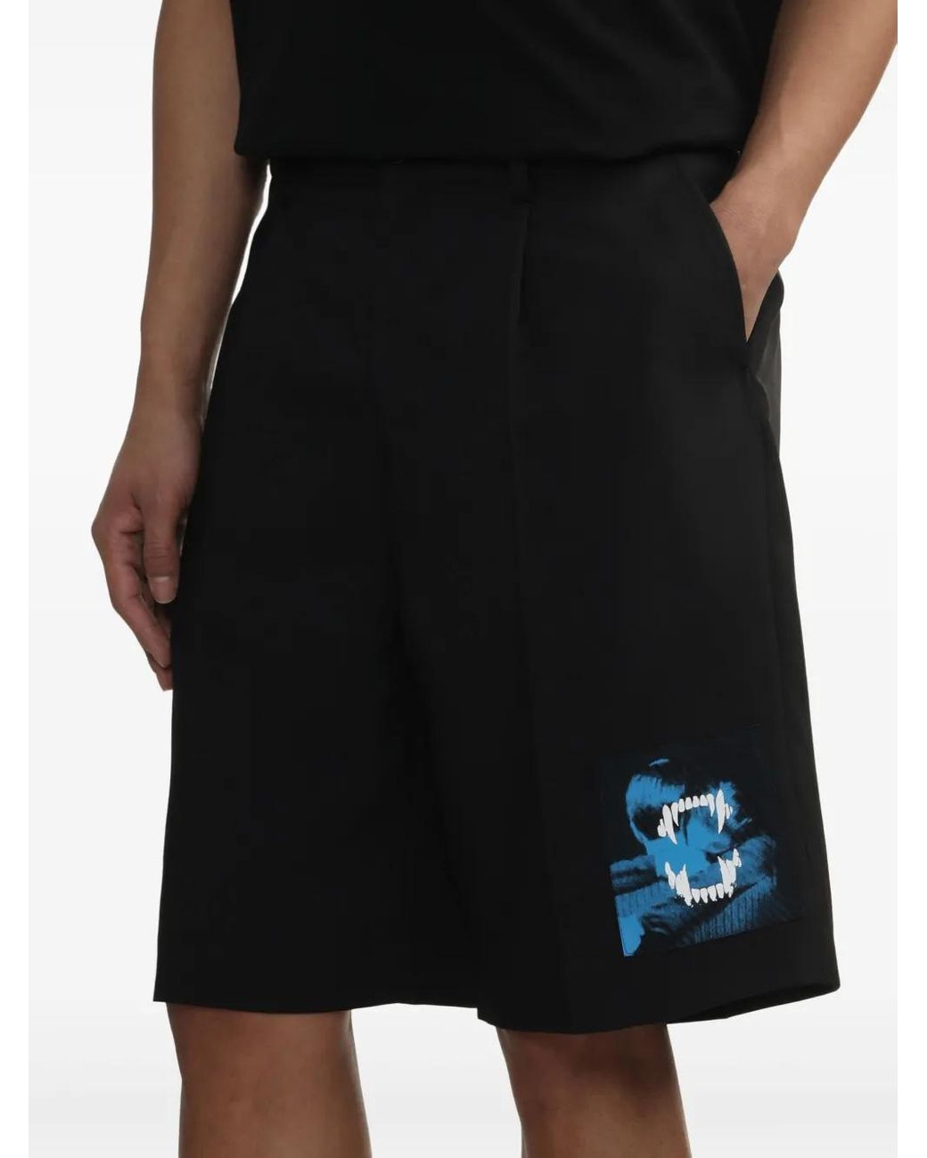 Undercover Geplooide Shorts in het Black voor heren