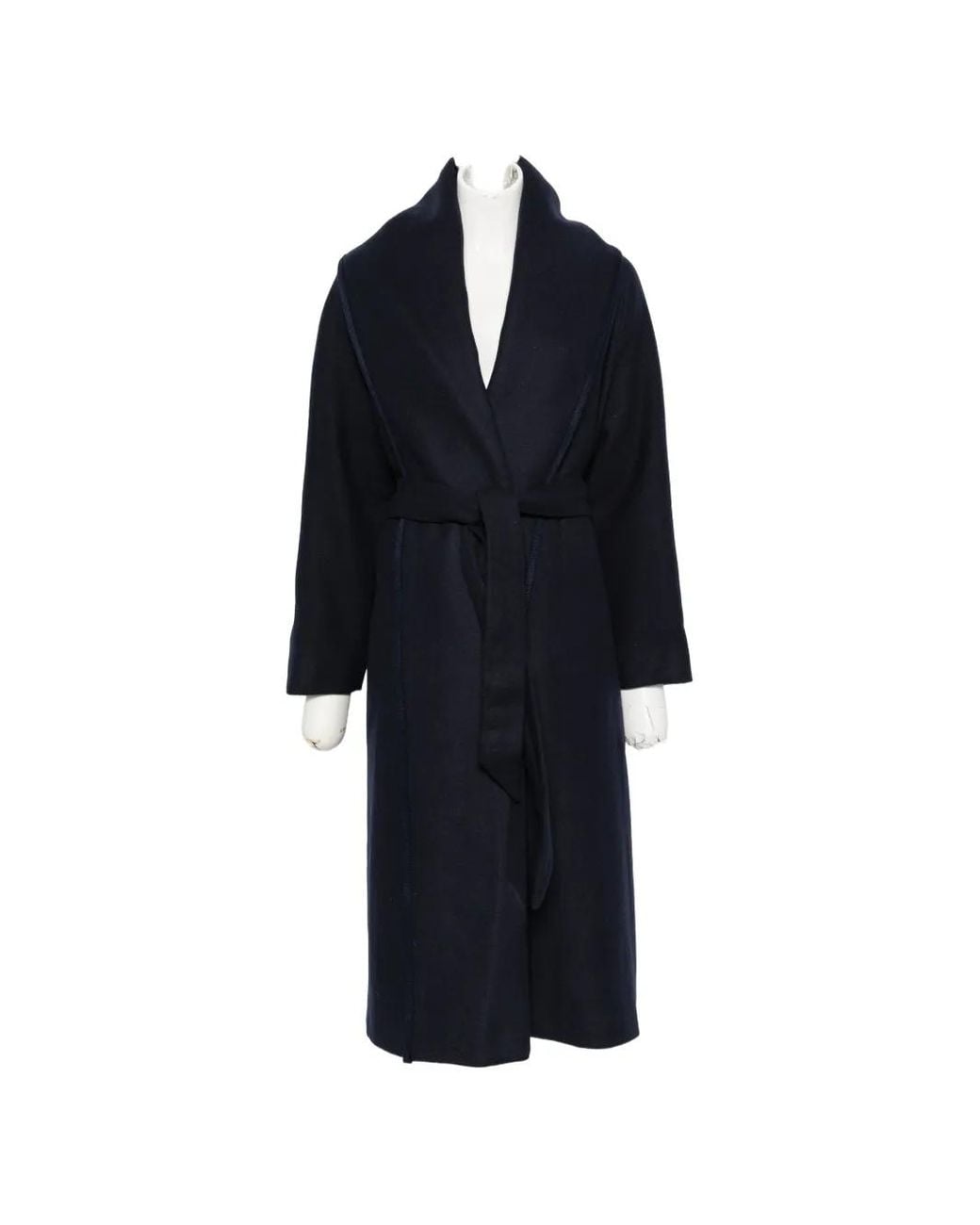 Twinset Black Belted Shawl-Collar Coat