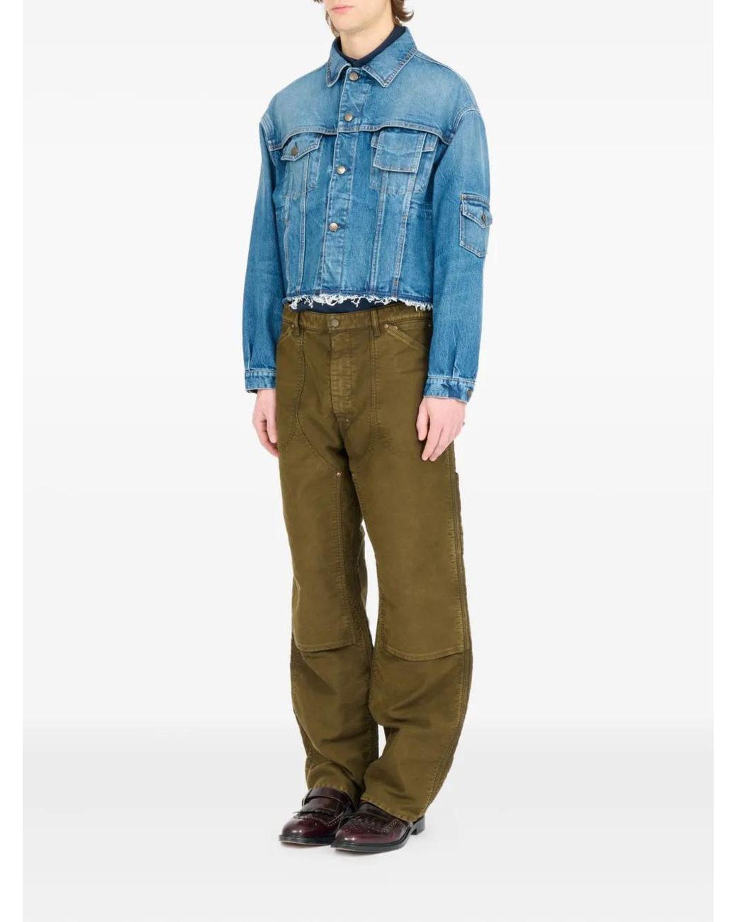 Maison Margiela Blue Frayed Denim Jacket