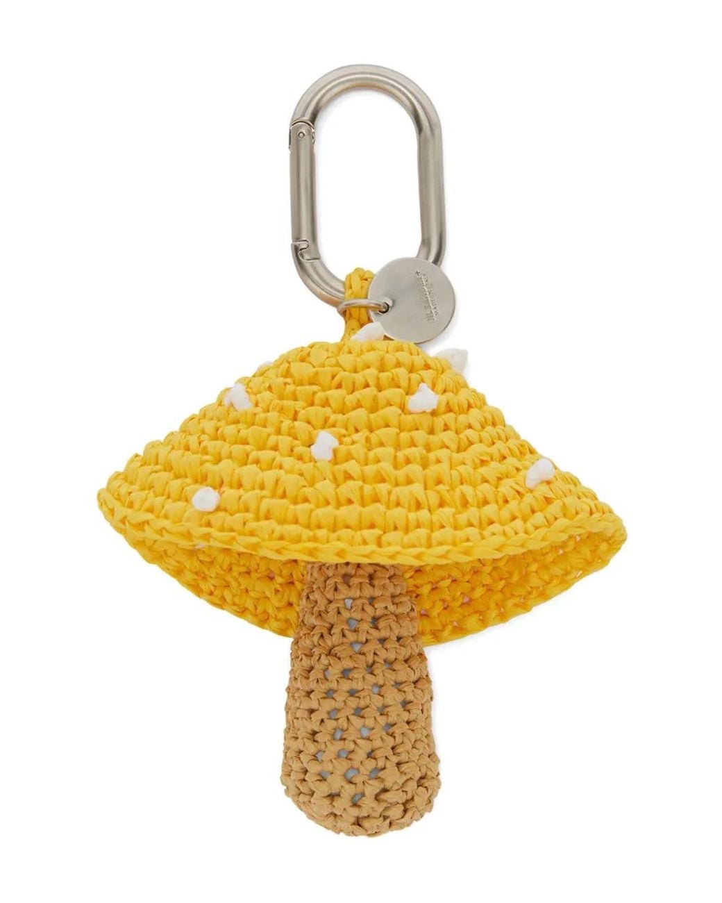 Jil Sander Yellow Woven Raffia Mushroom Charm