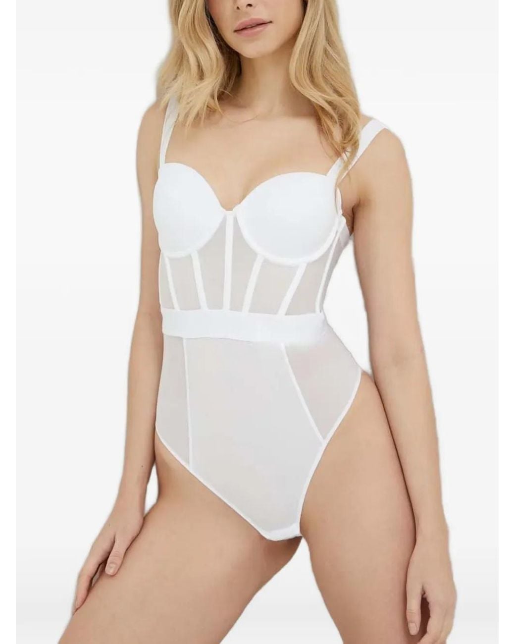DKNY White Body Mit Mesh-Einsatz