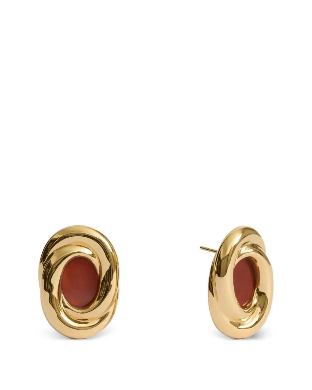 Monica Vinader Metallic Puces D'Oreilles Ocre En Jaspe