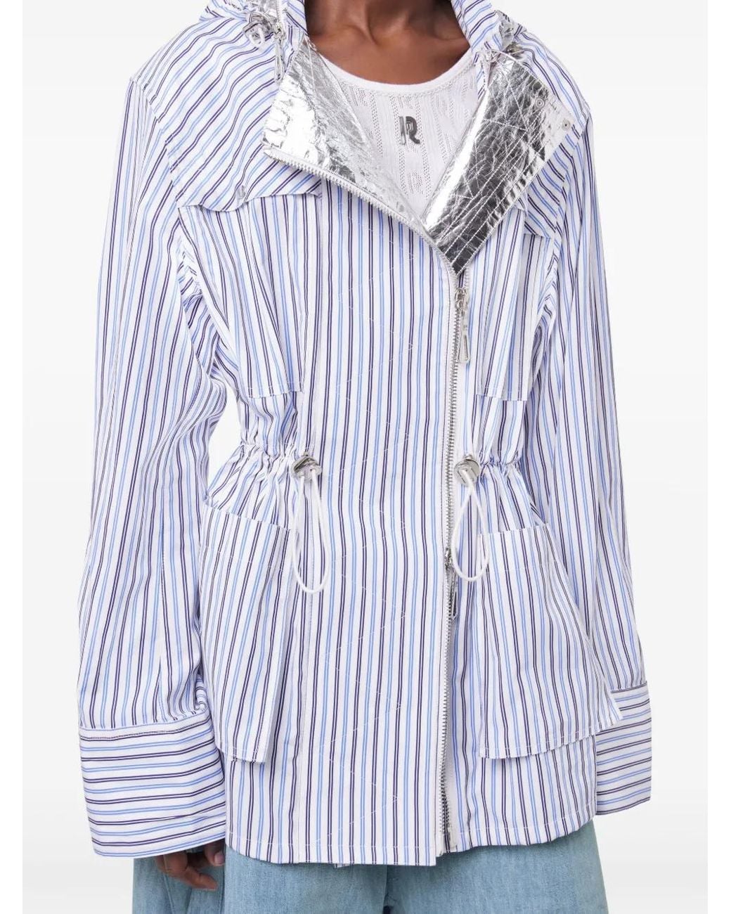 Rabanne Blue Striped Hooded Jacket