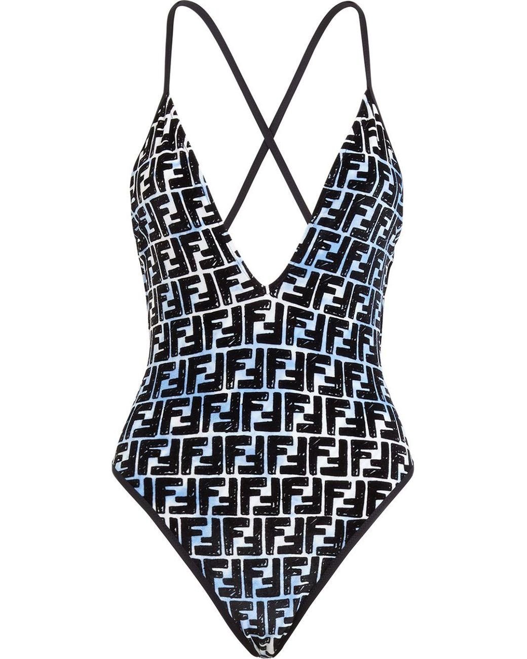 Milliard golf Pinpoint Fendi X Joshua Vides Ff Print Swimsuit in Blue | Lyst