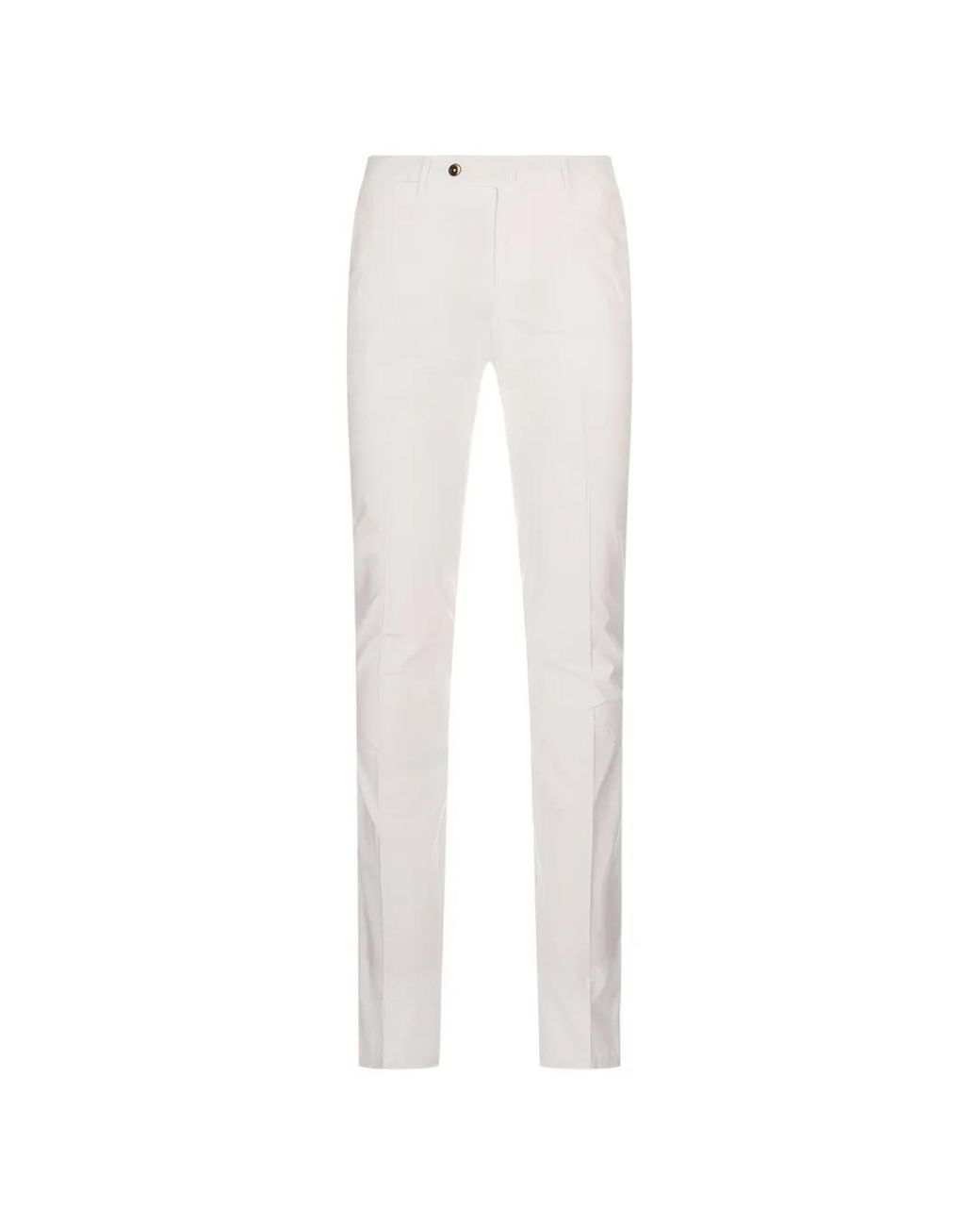 PT Torino White Superslim Fit Trousers for men