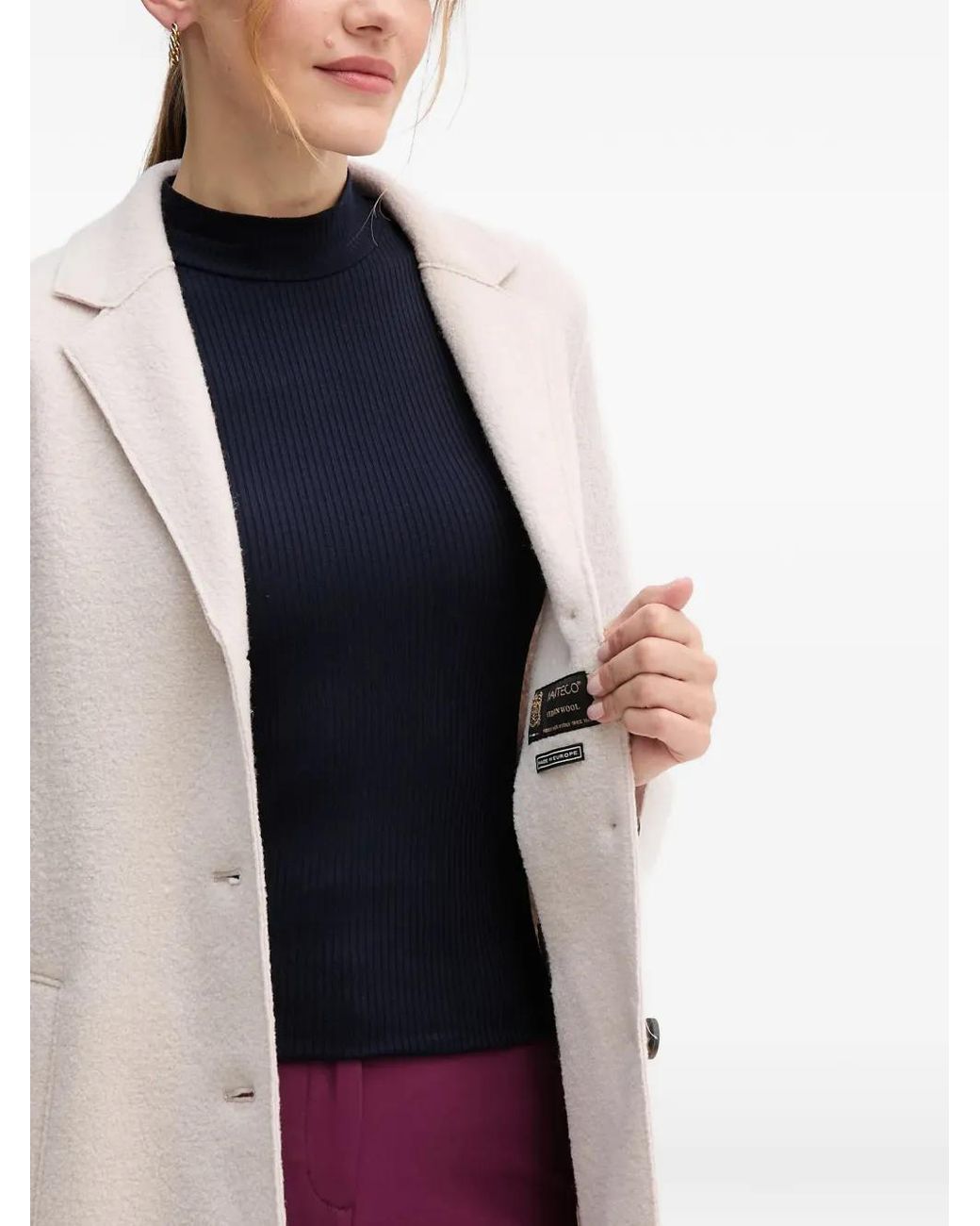 Ouí White Manteau Mayson À Simple Boutonnage