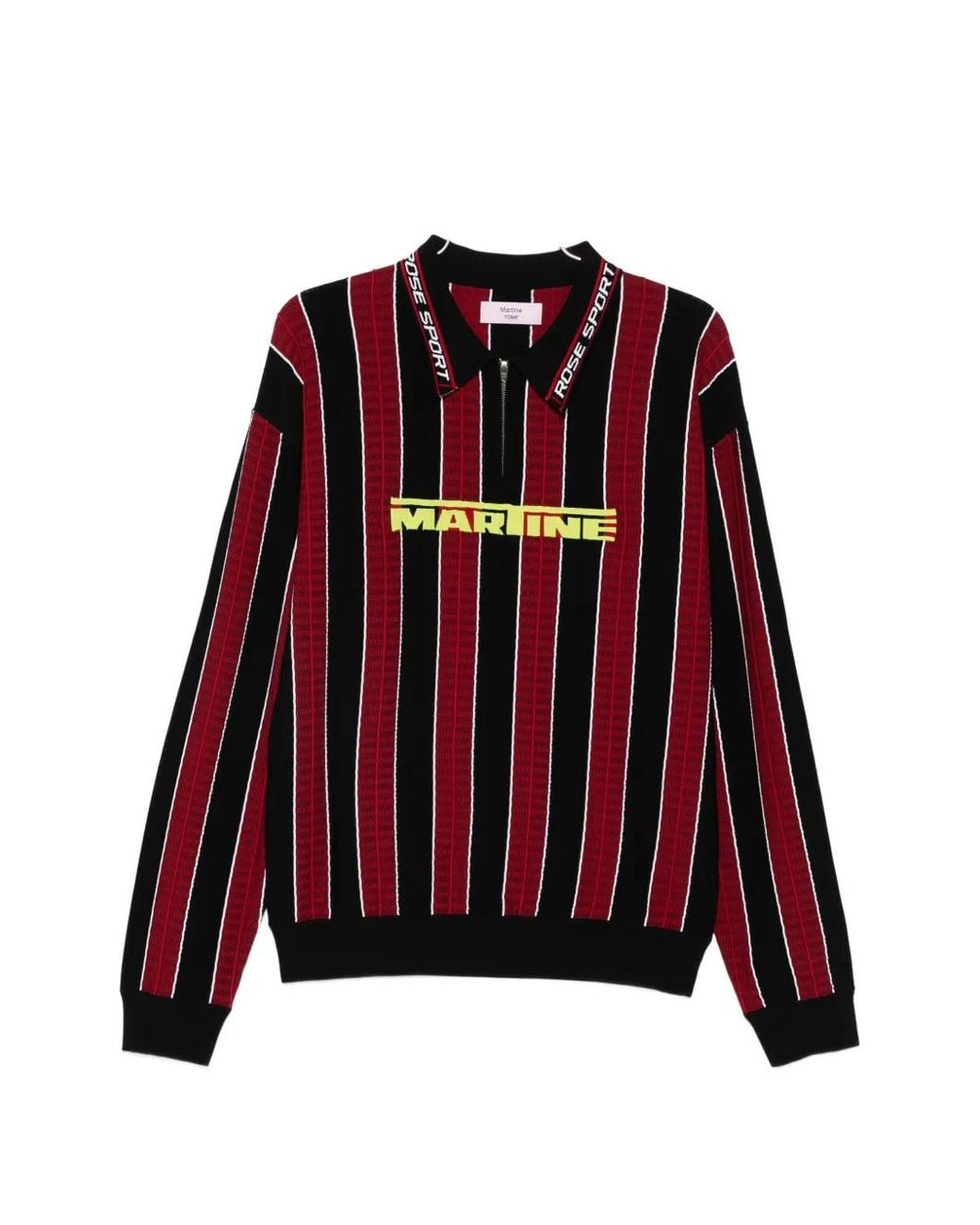 Martine Rose Red Zip-Front Sweater