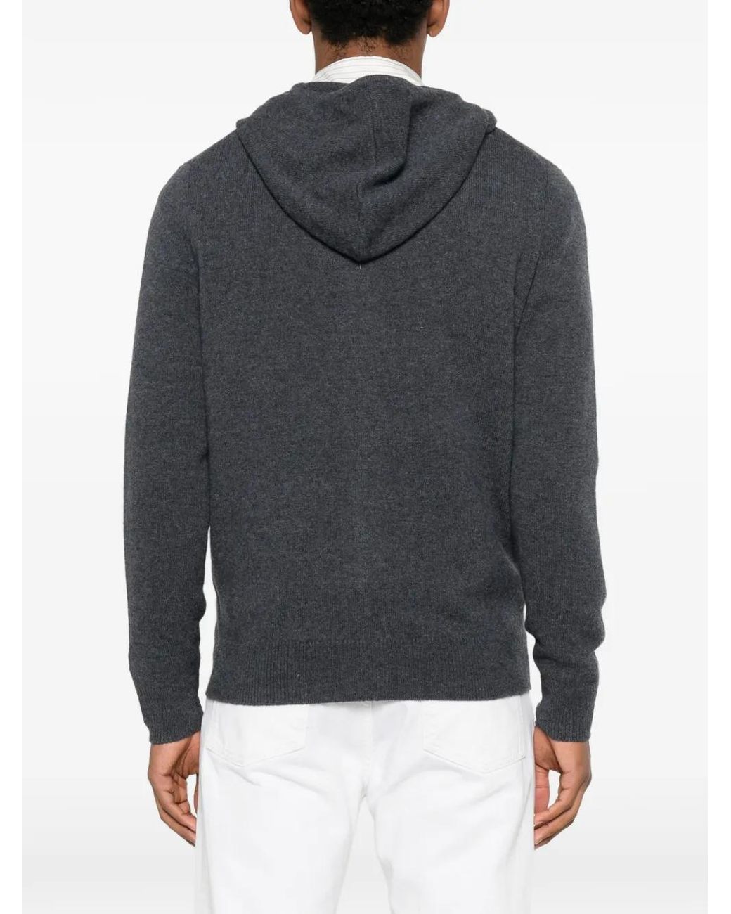 Mc2 Saint Barth Black Notting Hooded Cardigan for men
