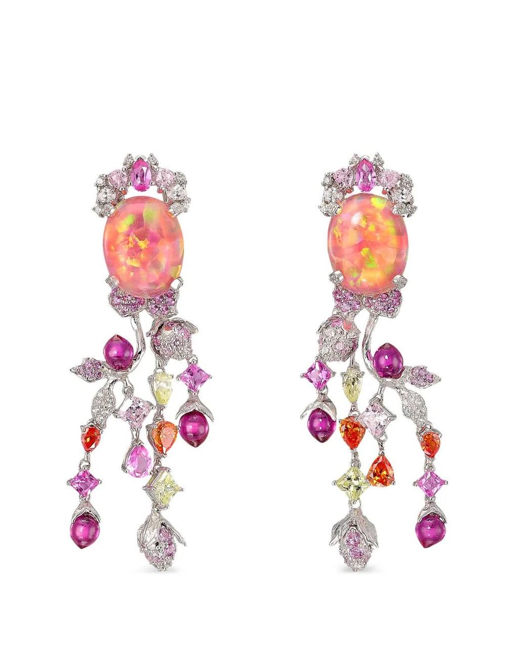 Anabela Chan White Passiflora Multi-Stone Earrings