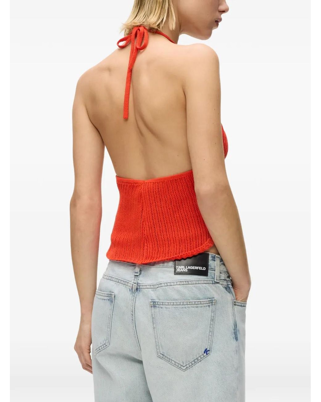 Karl Lagerfeld Red Sleeveless Top