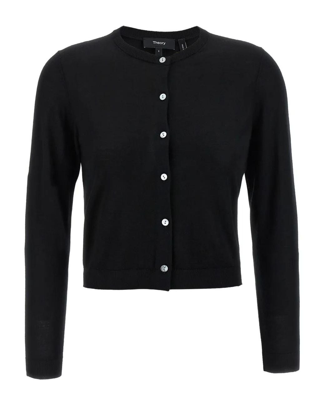 Theory Black Button-Up Cardigan