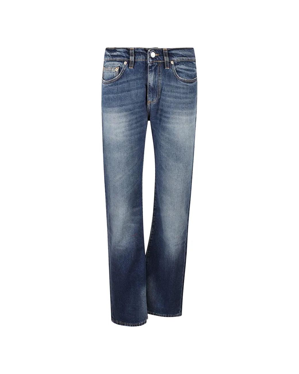 Donna Brasil Blue Jean Droit À Effet Délavé