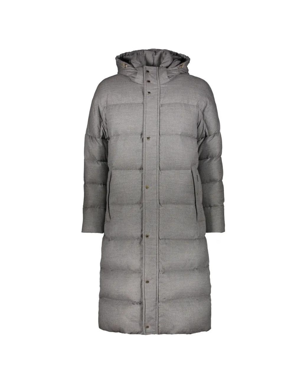 Moorer Gray Long Padded Coat for men